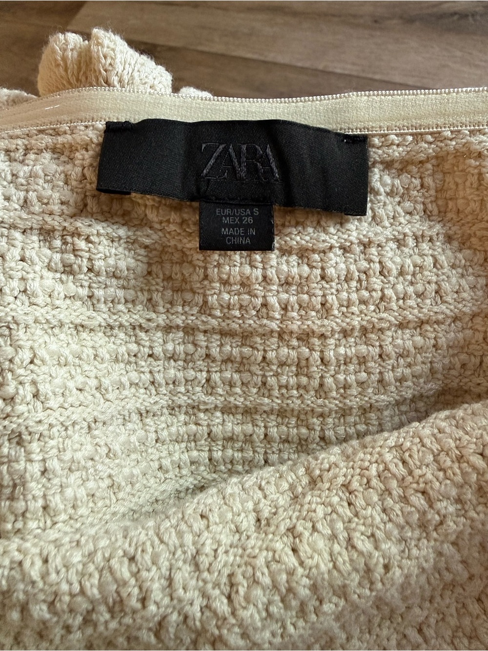 Zara Cream Knit Bandeau Top & Combined Knit Skirt Set - Picture 3 of 6